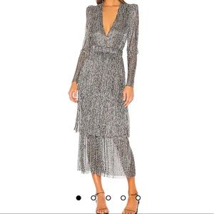 Carry Dress in multi color silver,Sabina Musayev, XS , mid length, shiny